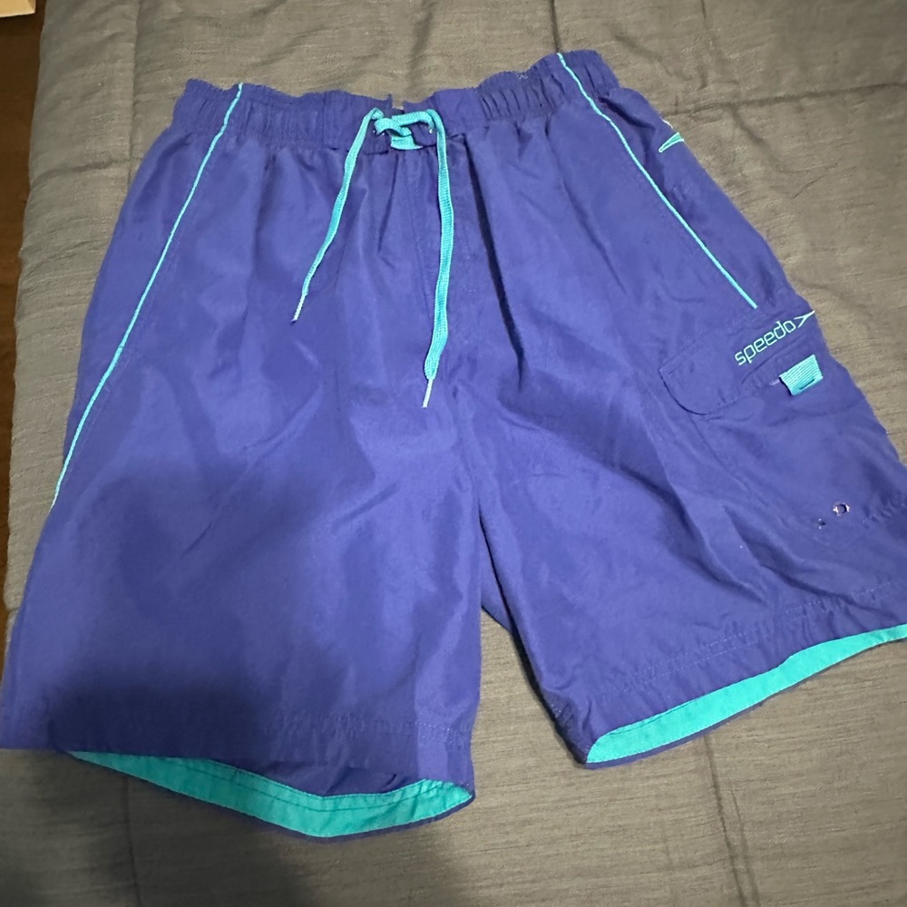 Speedo Men's Swim Trunks in Deep Blue and Teal